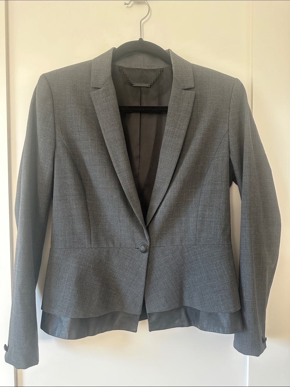Elie Tahari Gray Tailored Peplum Blazer